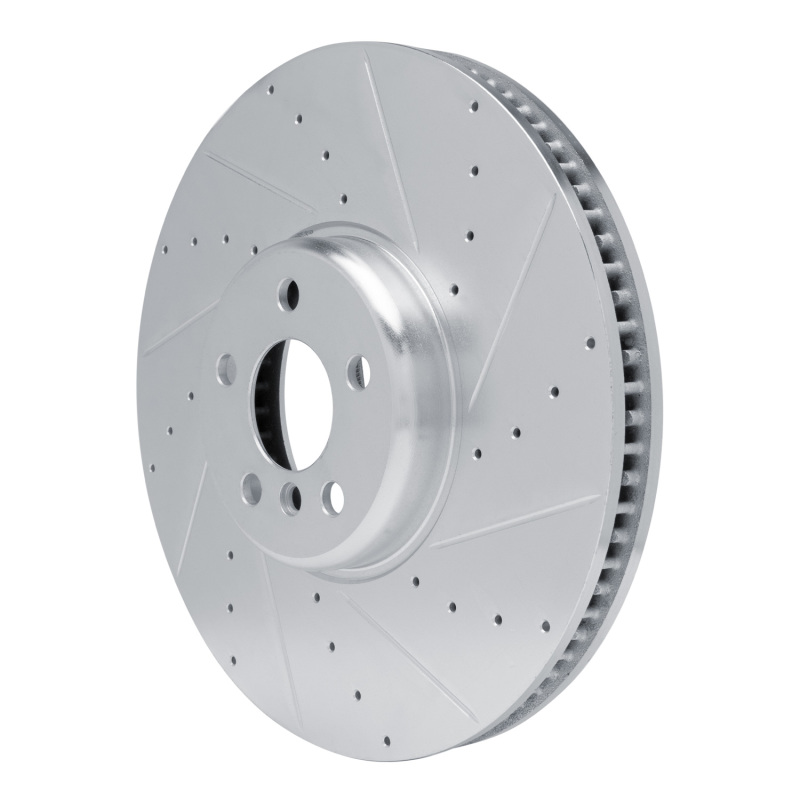 BMW 840i Brake Rotor (1) - Front - R1 Concepts - Drilled & Slotted - Silver - `16-`25